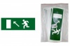 Знак "Направление к эвакуационному выходу налево вверх" 350х124мм для ССА TDM