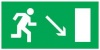 Знак "Направление к эвакуационному выходу направо вниз" 200х100мм TDM