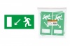 Знак "Направление к эвакуационному выходу налево вниз" 200х100мм TDM